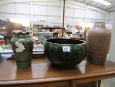 2 vases and a large bowl
