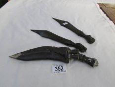 A tourist ware kukri knife and 2 paper knives