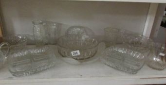 A mixed lot of glass ware including jugs, bowls,