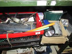 A shelf of assorted tools,