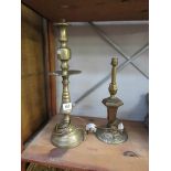 2 brass table lamps