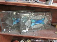 2 stained glass panels