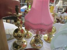 4 brass table lamps