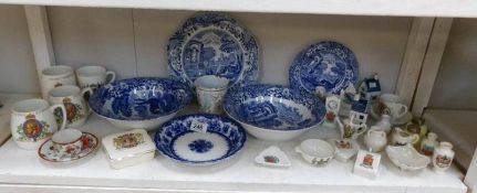 A collection of china including commemorative, crested,