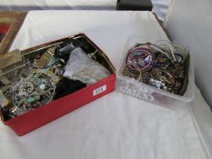 2 boxes of costume jewellery