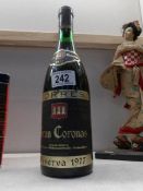 A bottle of Torres Gran Coronas Reserva 1977 Cabernet Sauvignon red wine