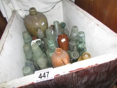A box of old bottles.