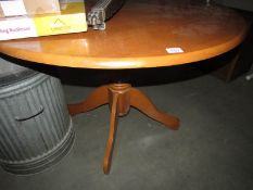 A circular dining table.