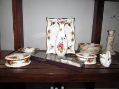 12 pieces of Royal Albert Old Country roses including bud vase, trinket boxes etc.