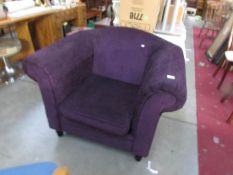 A purple armchair.