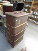 An old travel trunk.