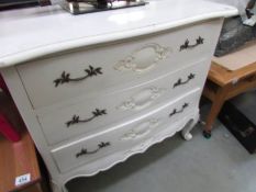 A shabby chic 3 drawer chest.