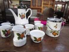 A J & G Meakin coffee set and biscuit barrel, a/f.