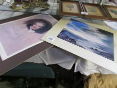 An assortment of unframed pictures and prints including watercolours, Lincolnshire scenes etc.