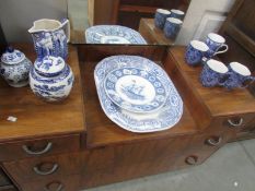 A quantity of blue and white china including Rington's.