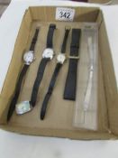 3 ladies wrist watches etc.