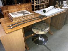 An oak refectory style table.