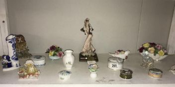 A mixed lot of collectable china including Capo di Monte, Valencia, Coalport, Aynlsey etc.