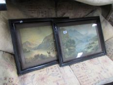 A pair of framed and glazed cattle prints.