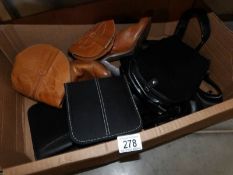 A pair of vintage cowboy boots (size 6/7) 3 bags etc.