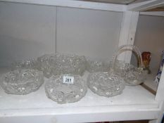 A glass fruit set.