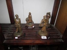 4 Robert Olly cold cast figurines being The Gambling Man, Tilly Trotter,