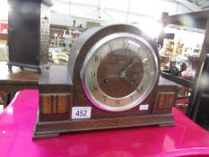 A mantle clock.