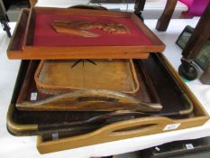 A quantity of wooden trays etc.