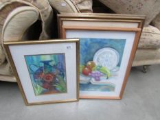 4 framed and glazed prints,