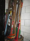 A large quantity of garden tools.