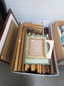 A large quantity of picture frames.