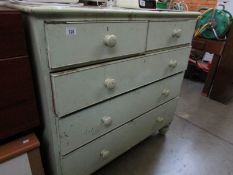 A 2 over 3 painted mahogany chest of drawers.