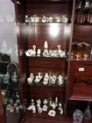 Approximately 43 pieces of crested china (4 shelves).