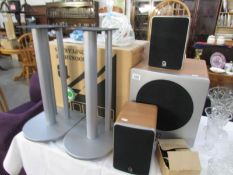 A set of 3 speakers with stands - Q Acoustics 1000 series.