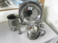 5 items of metal ware including tankard.