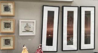 3 framed prints and 4 framed wall decorations.