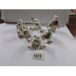 6 small Royal Crown Derby Teddy bears.