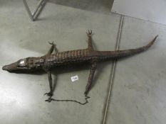 Taxidermy - a small crocodile.