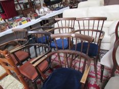 A set of 6 old elbow chairs,