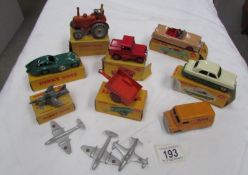 A quantity of boxed and unboxed Dinky toys including aeroplanes.