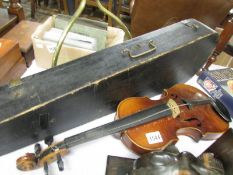 An old violin in case.