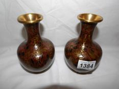 A pair of Cloissonne vases.