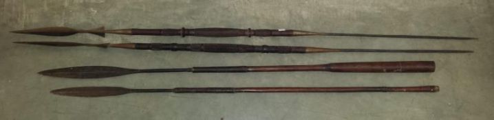 4 tribal spears - possibly Tanzania/Kenya.