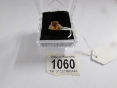 A 9ct gold ring set citrine,