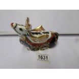 A Royal Crown Derby paperweight, Reindeer.