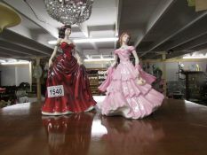 A Royal Doulton figurine and a Coalport figurine 'Jennifer' and 'Sentimental Birthday Wishes'.