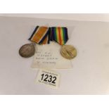 A pair of British war and victory medals for H Nichol, RN.