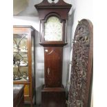 An oak long case clock, E Bond, Stirling.