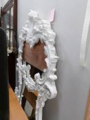 A carved shabby chic mirror, a/f.