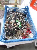 A tray of costume jewellery.